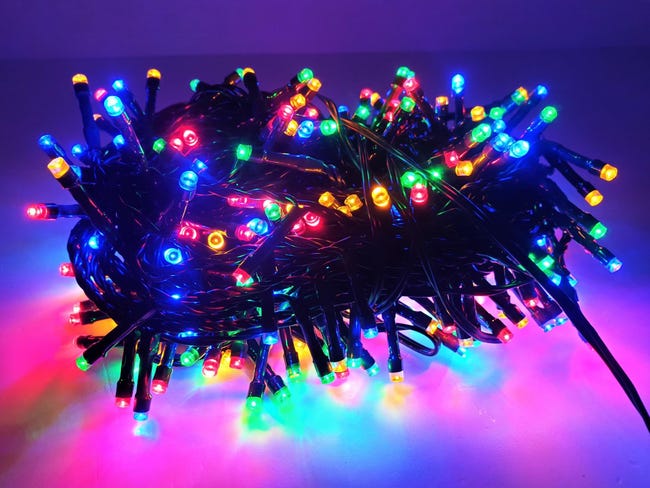 Lampki choinkowe wewnętrzne i zewnętrzne 350cm transformator 300 LED multikolor