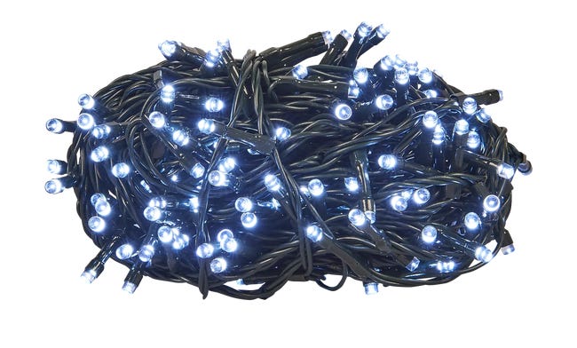 Lampki choinkowe zewnętrzne 10m 200 LED zimna biel 8 funkcji