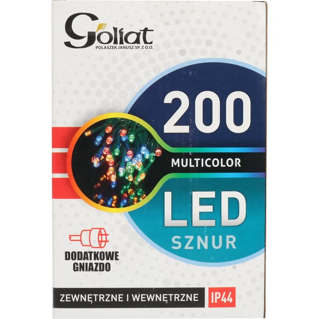 Lampki choinkowe zewnętrzne 16m 200 LED multikolor
