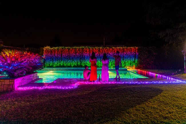 Lampki choinkowe zewnętrzne 210 LED smart RGB multikolor