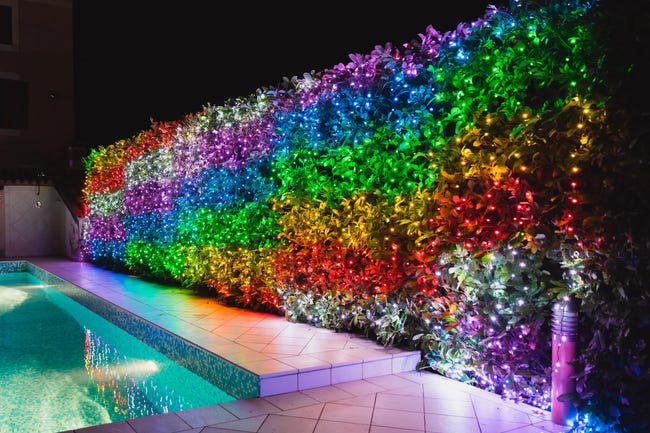 Lampki choinkowe zewnętrzne 210 LED smart RGB multikolor