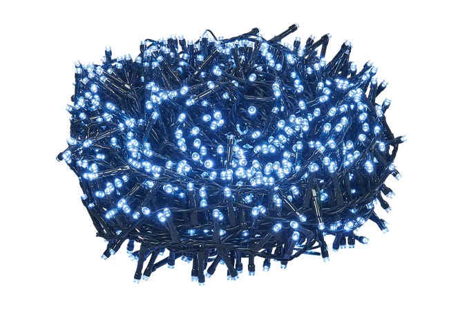 Lampki choinkowe zewnętrzne 25m 1000 LED zimna biel