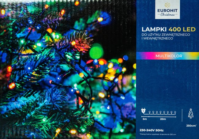 Lampki choinkowe zewnętrzne 2m 400 LED multikolor