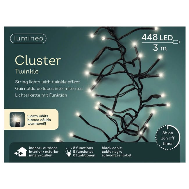 Lampki choinkowe zewnętrzne 3m 448 LED ciepła biel