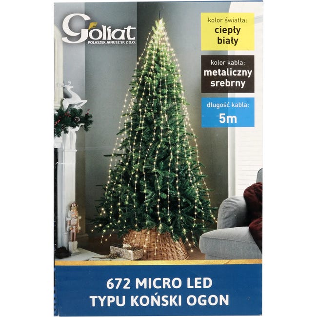 Lampki zewnętrzne LED 500 cm 672 szt. białe ciepłe