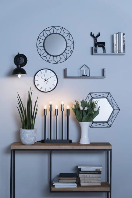 Latarenka Sera wys. 11 cm czarna