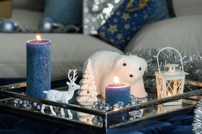 Latarenka metalowa na świeczkę 9 x 17 cm biała