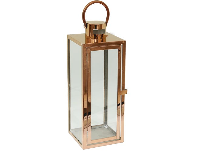 Latarenka na świeczkę Barcelona wys. 39 cm miedziana