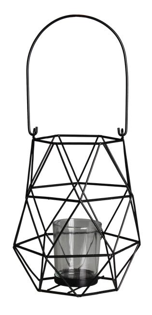 Latarenka na świeczkę Notte 14 x 18 cm czarna