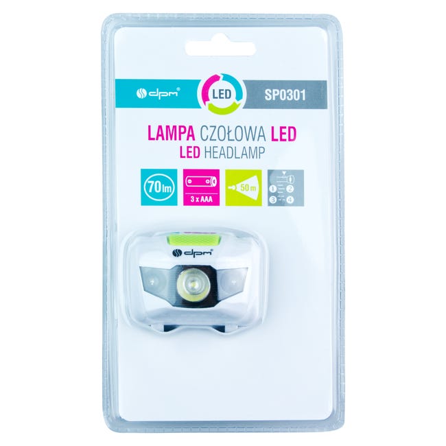Latarka czołowa LED 3 AAA SP0301 DPM