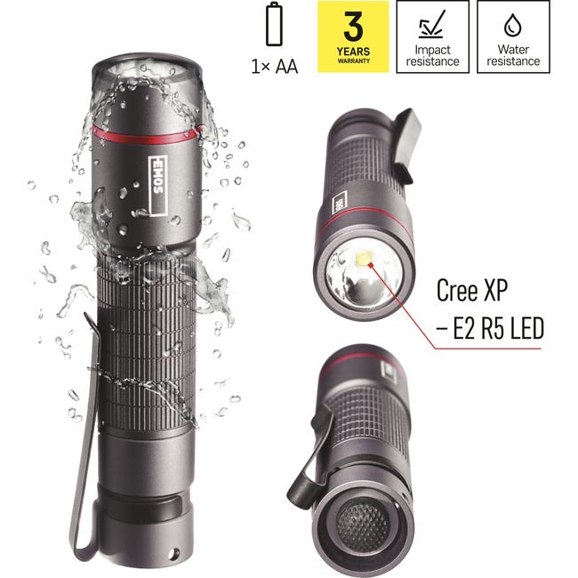 Latarka metalowa Cree Led P3160 1xAA Emos