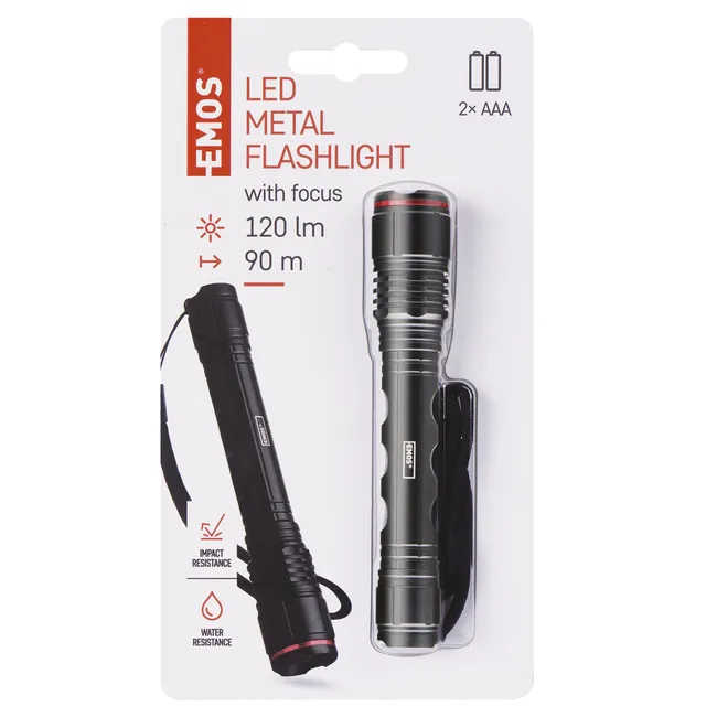 Latarka metalowa Led 120 lm 2×AAA P3113 Emos