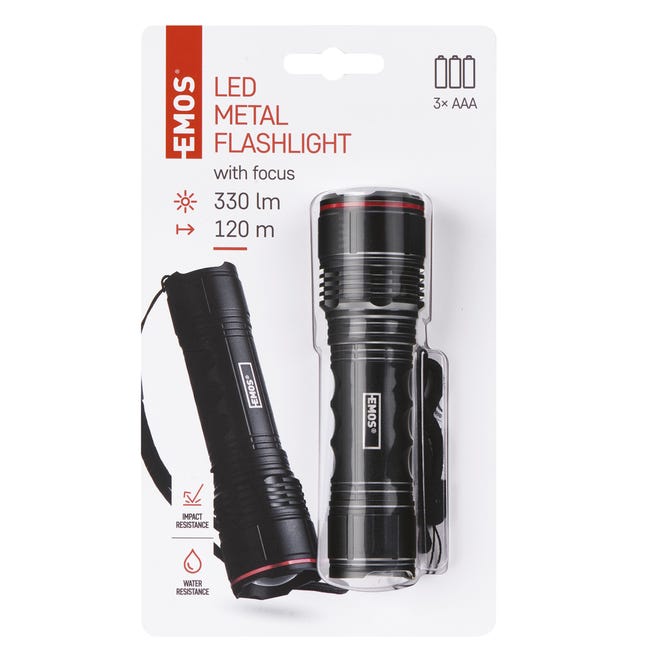 Latarka metalowa Led 330 lm 3×AAA P3114 Emos