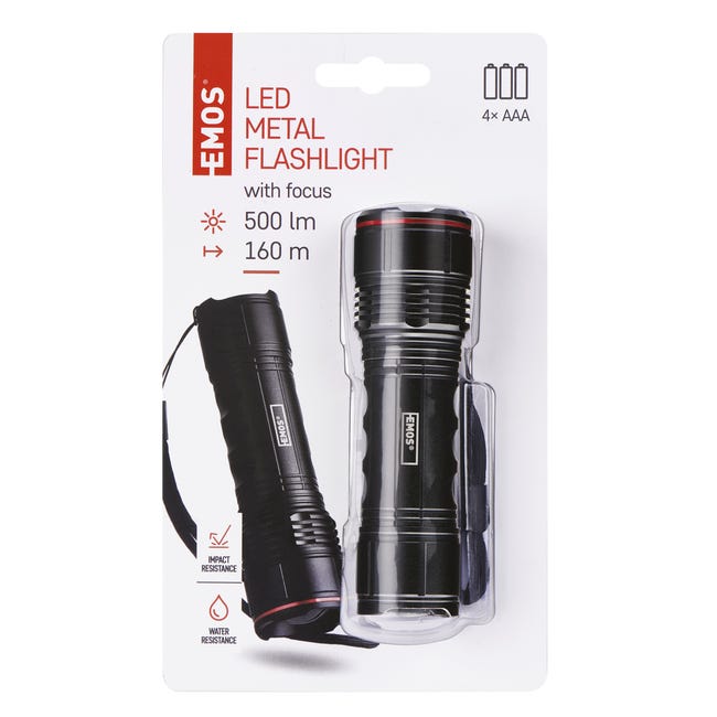 Latarka metalowa Led 500 lm 4×AAA P3115 Emos