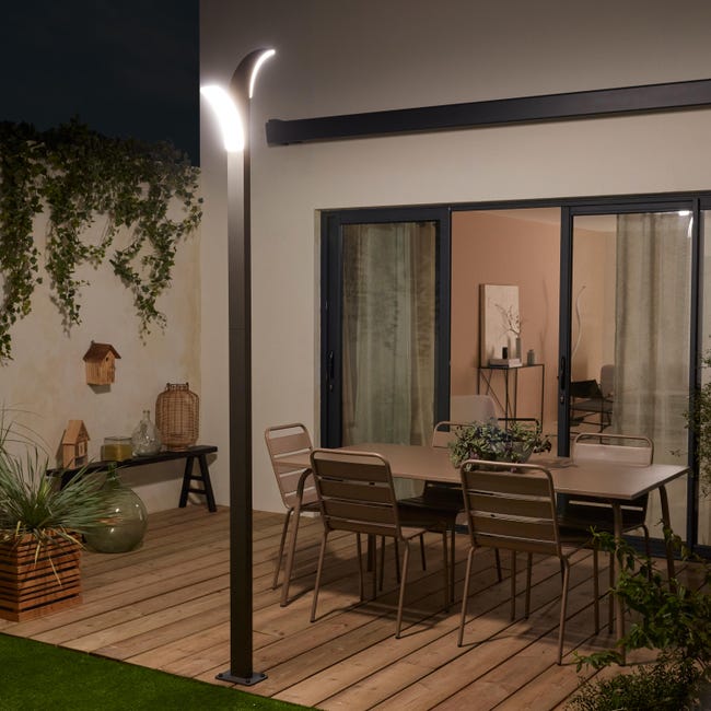 Latarnia Lakko szara 250 cm IP54 2 x LED INSPIRE