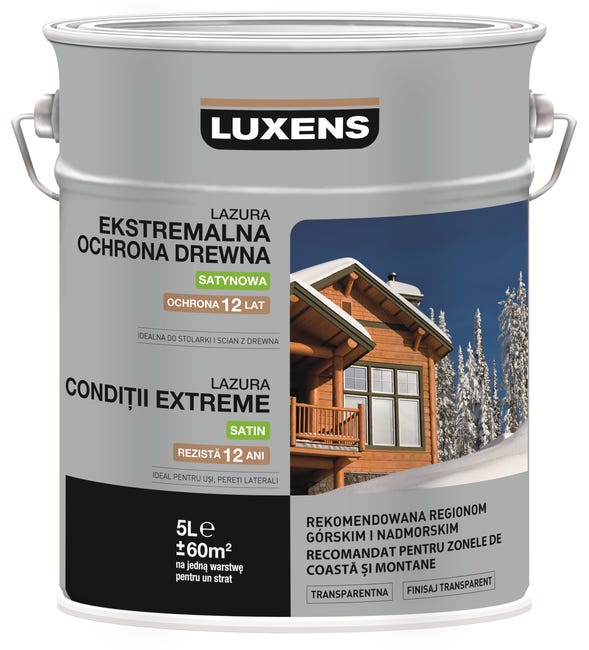 Lazura i lakierobejca EKSTREMALNE WARUNKI 5 l Palisander LUXENS