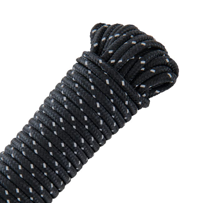 Lina PP odblaskowa 20 kg 4.8 mm x 15 m pleciona czarna