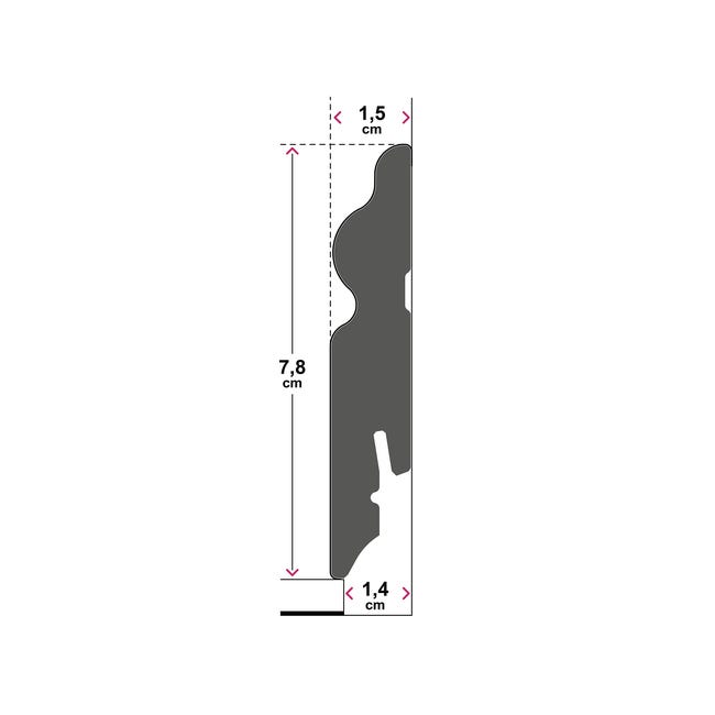 Listwa przypodłogowa MDF Biała Deko Classic 7.8 cm Artens