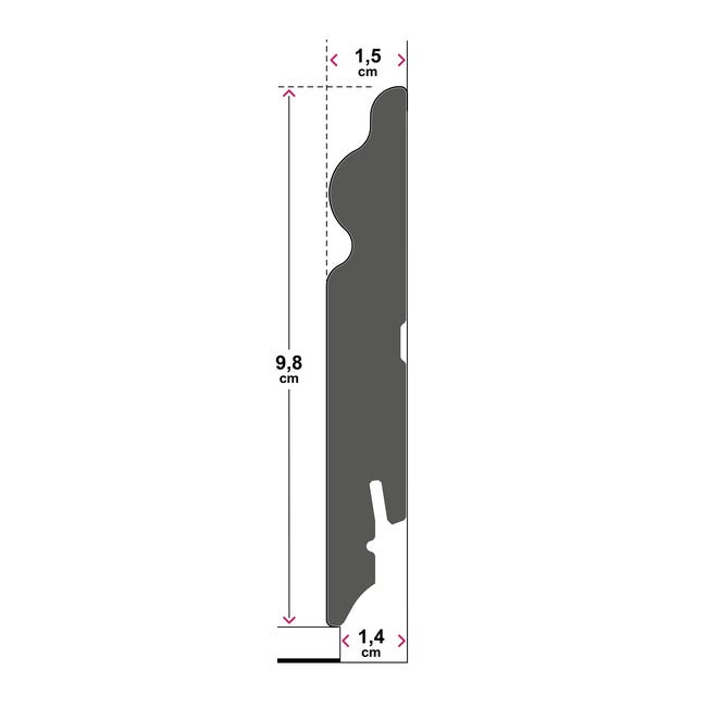Listwa przypodłogowa MDF Biała Deko Classic 9.8 cm Artens