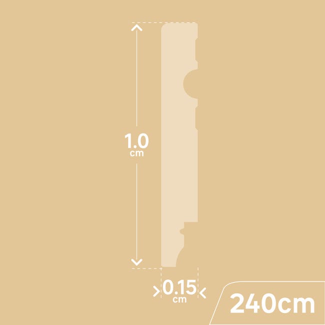 Listwa przypodłogowa MDF Kwadrat 10 cm biała Artens