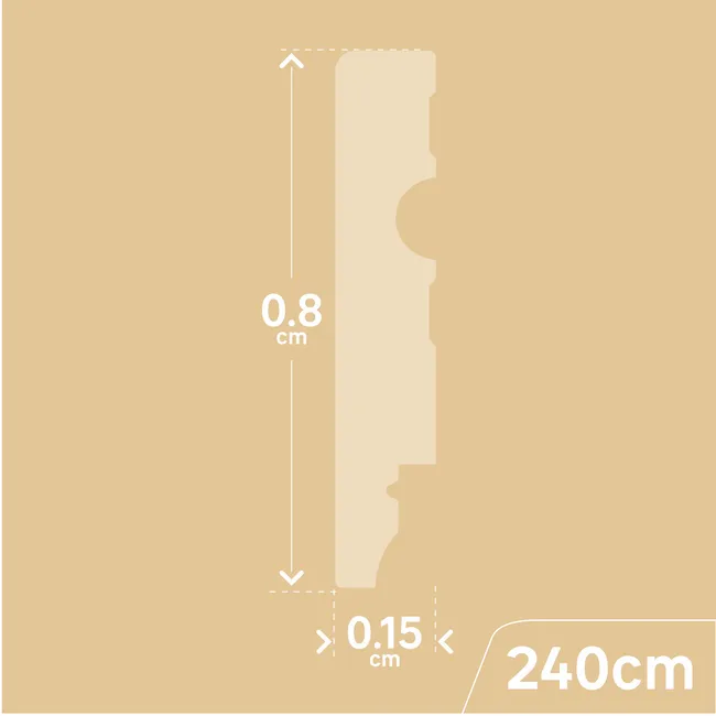 Listwa przypodłogowa MDF Kwadrat 8 cm biała Artens