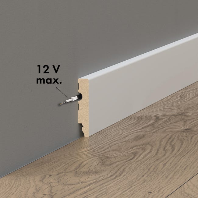 Listwa przypodłogowa MDF Kwadrat 8 cm biała Artens