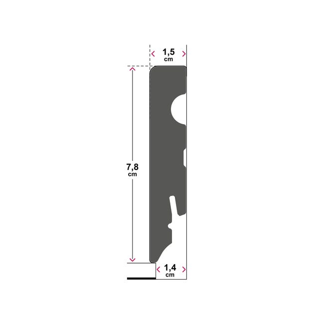 Listwa przypodłogowa MDF Kwadrat Biała 7.8 cm Artens