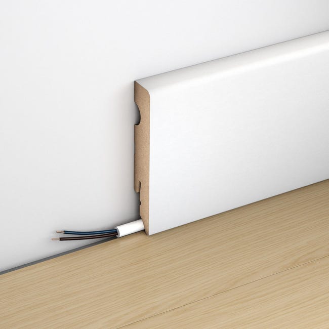 Listwa przypodłogowa MDF Kwadrat Biała 7.8 cm Artens