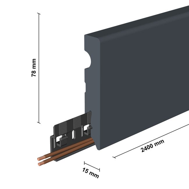 Listwa przypodłogowa MDF Kwadrat Biała 7.8 cm opakowanie 5 sztuk Artens