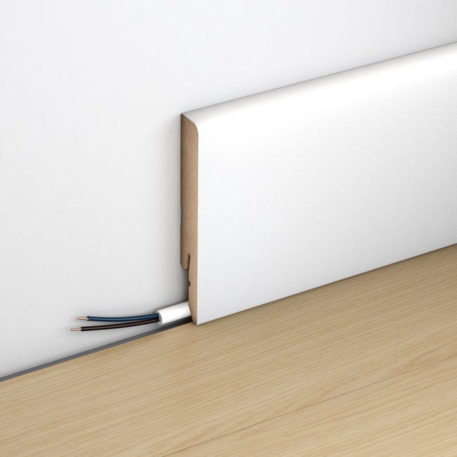 Listwa przypodłogowa MDF Kwadrat Biała 7.8 cm opakowanie 5 sztuk Artens