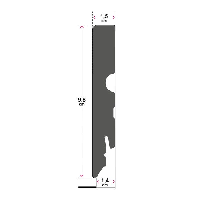 Listwa przypodłogowa MDF Kwadrat Biała 9.8 cm Artens