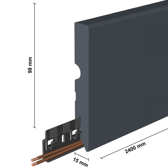 Listwa przypodłogowa MDF Kwadrat Biała 9.8 cm Artens