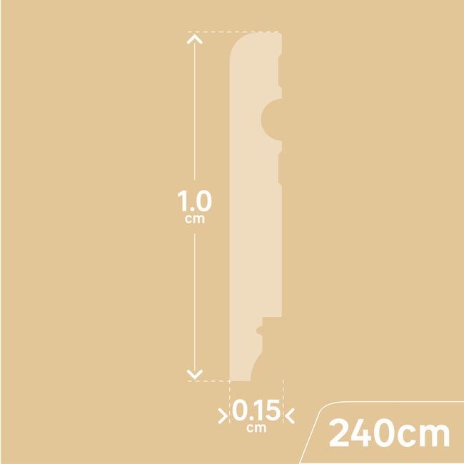 Listwa przypodłogowa MDF Lezka 10 cm biała Artens