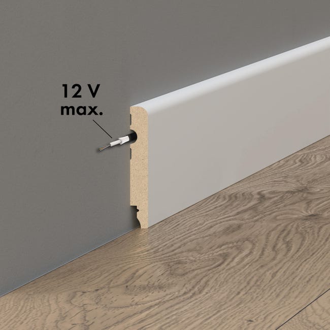 Listwa przypodłogowa MDF Lezka 10 cm biała Artens