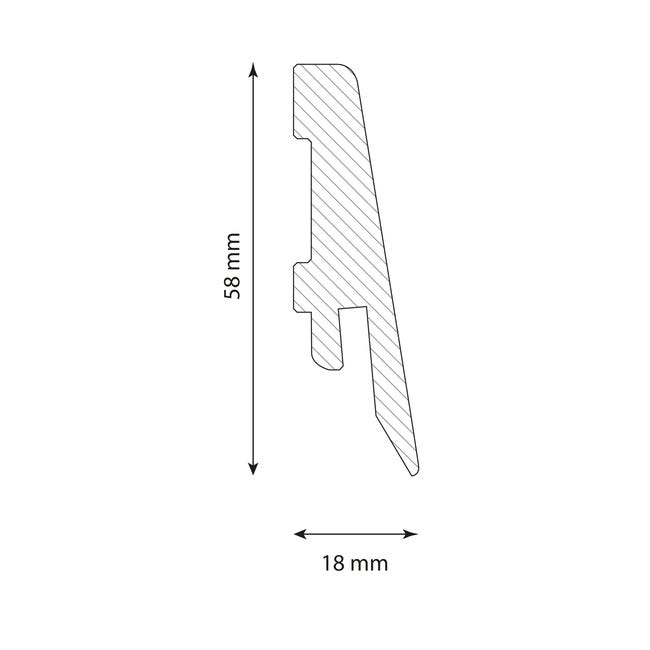 Listwa przypodłogowa MDF biała K58C 5.8 cm Krono original