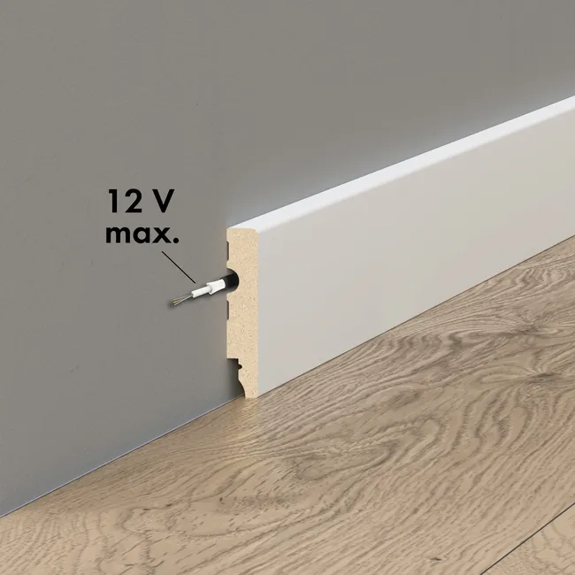 Listwa przypodłogowa MDF biała Kwadrat 8 cm 5 sztuk Artens