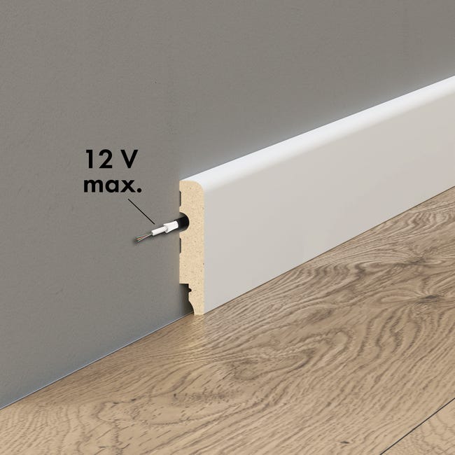 Listwa przypodłogowa MDF biała Lezka 8 cm 5 sztuk Artens