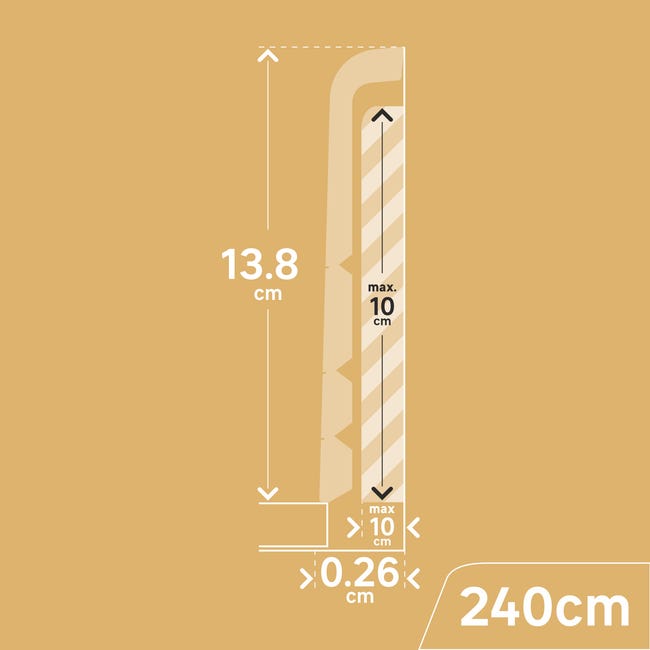 Listwa przypodłogowa MDF biała renowacyjna nakładkowa Overskirting 13,8 cm Artens