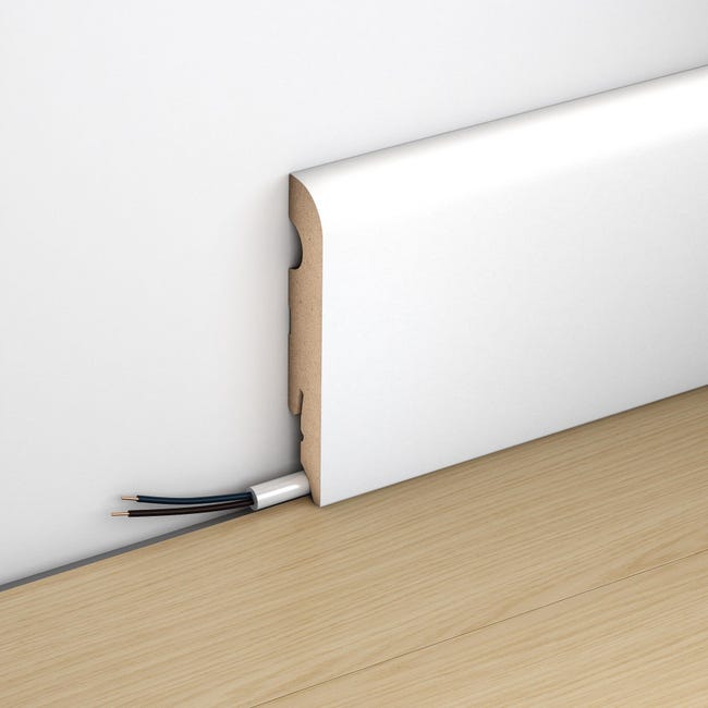 Listwa przypodłogowa MDF Łezka Biała 7.8 cm Artens