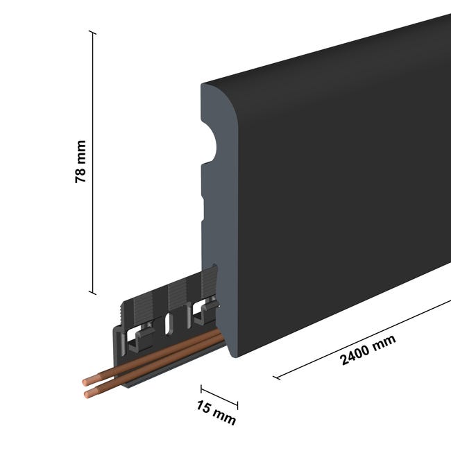 Listwa przypodłogowa MDF Łezka Biała 7.8 cm opakowanie 5 sztuk Artens