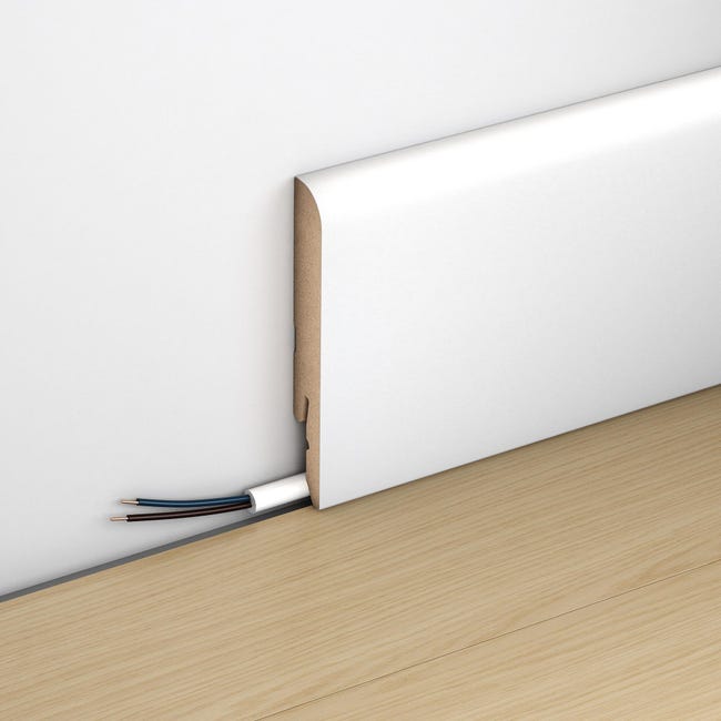 Listwa przypodłogowa MDF Łezka Biała 7.8 cm opakowanie 5 sztuk Artens