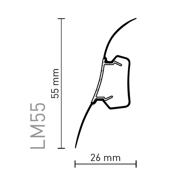 Listwa przypodłogowa PCV Akacja Szara LM 55 mm Arbiton