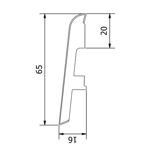 Listwa przypodłogowa PCV Espumo 2 101 Biała 65 mm Vox