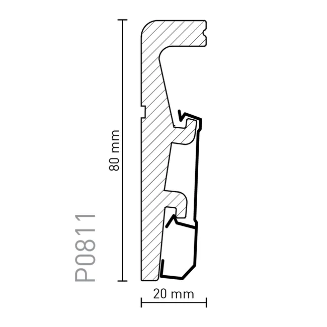 Listwa przypodłogowa PCV Vega P0811 biała 80mm Arbiton