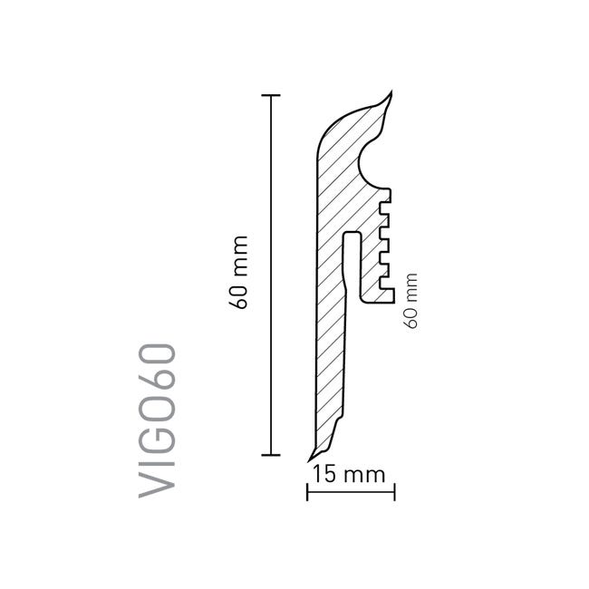 Listwa przypodłogowa PCV Vigo Biała 60 mm Arbiton