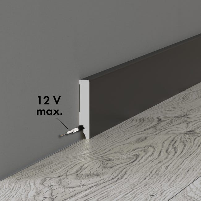 Listwa przypodłogowa polistyrenowa XPS MAT BLACK 8 cm Artens