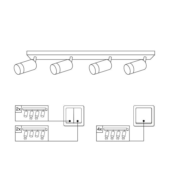 Listwa reflektorowa Arras biało-złota 4 x GU10 Goldlux