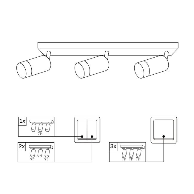 Listwa reflektorowa Arras czarno-złota 3 x GU10 Goldlux