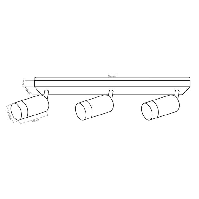 Listwa reflektorowa Arras czarno-złota 3 x GU10 Goldlux