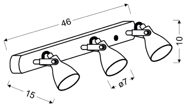 Listwa reflektorowa Ash szara 3 x GU10 Candellux